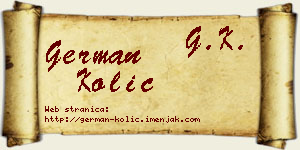 German Kolić vizit kartica